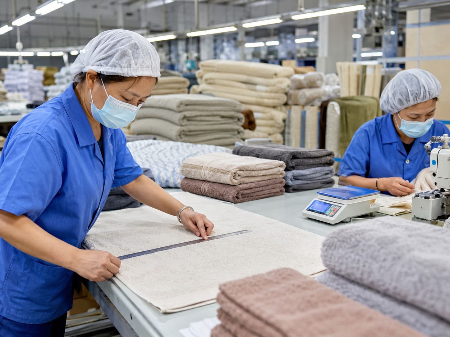 In-process textile production and workmanship inspection