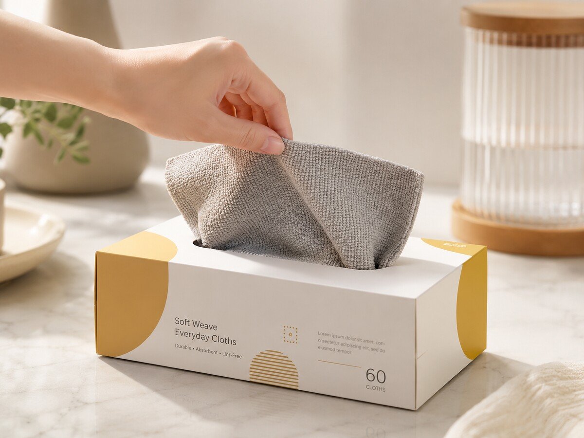 CC-01 Tissue Box Style Microfiber Cleaning Cloth