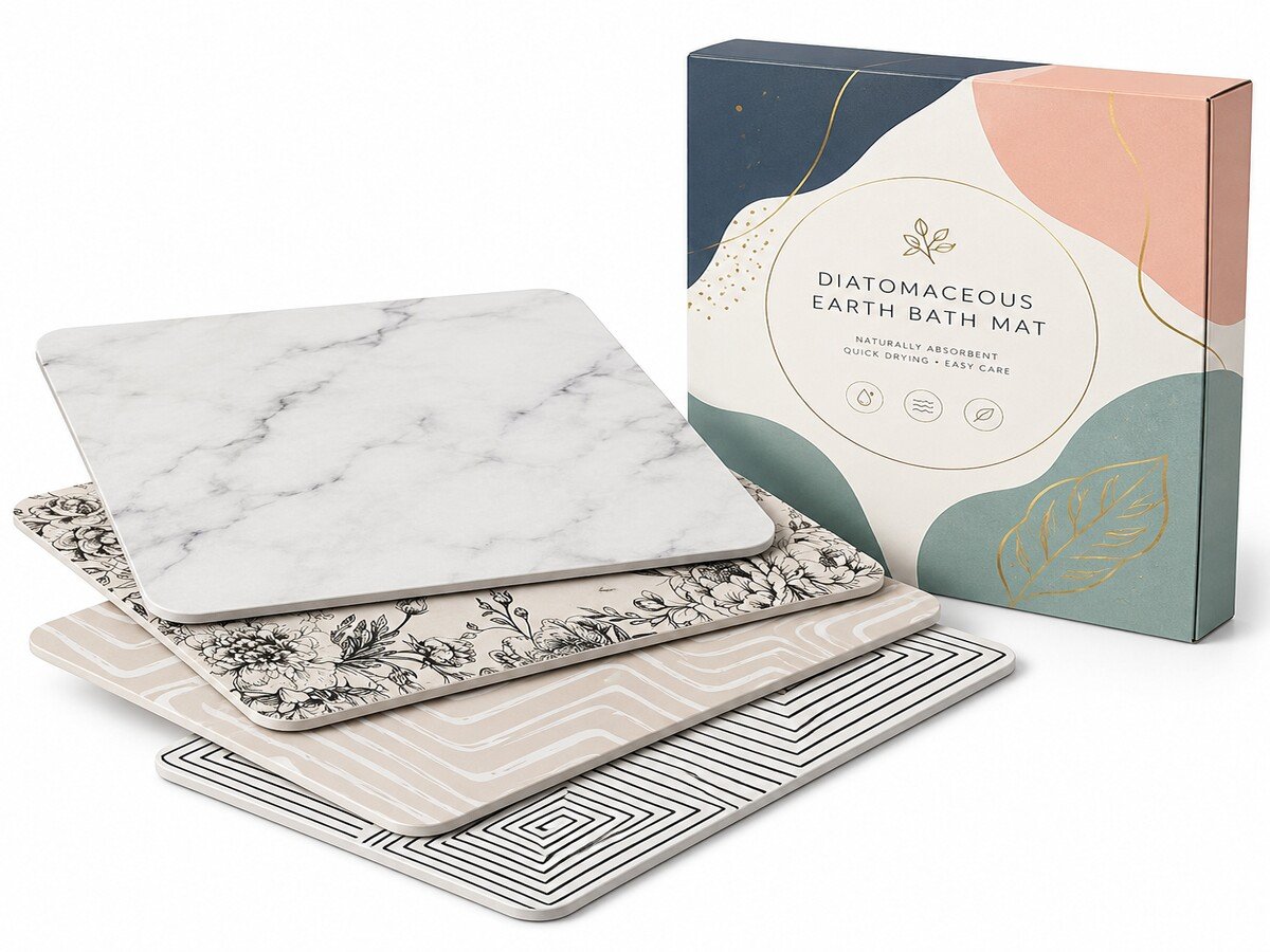 MT-14 Marble Print Diatomaceous Bath Mat