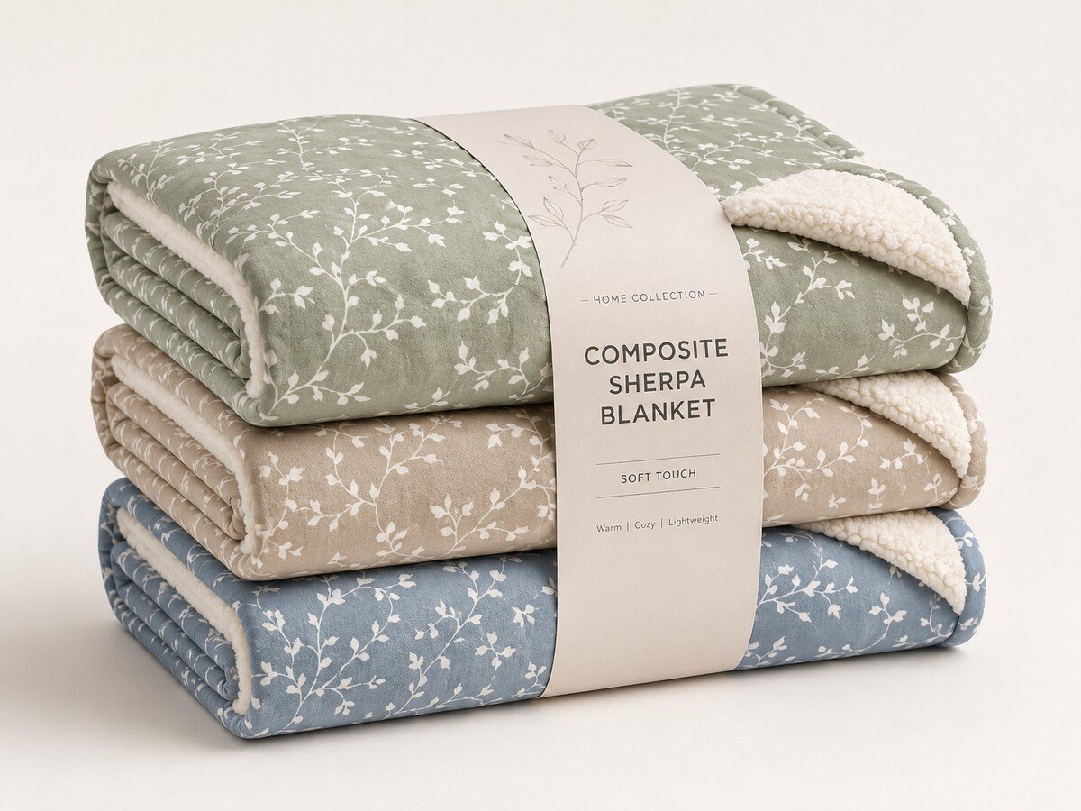 BL-14 Printed Coral Fleece Sherpa Blanket