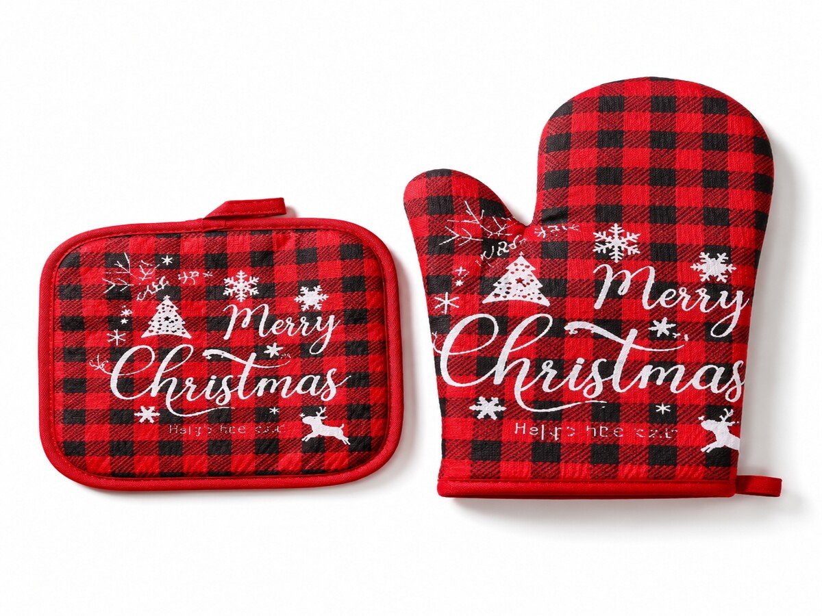 KT-02 Christmas Potholder and Oven Mitt Set