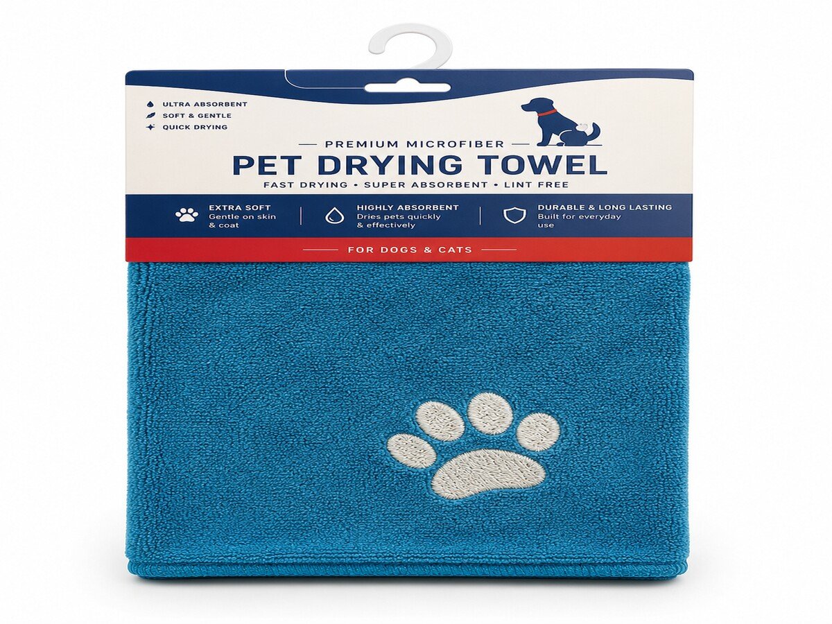 PT-02 Paw Print Microfiber Pet Towel