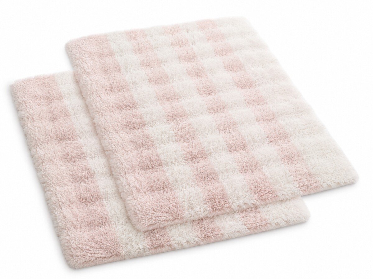 MT-20 Gradient Plaid Plush Bath Mat