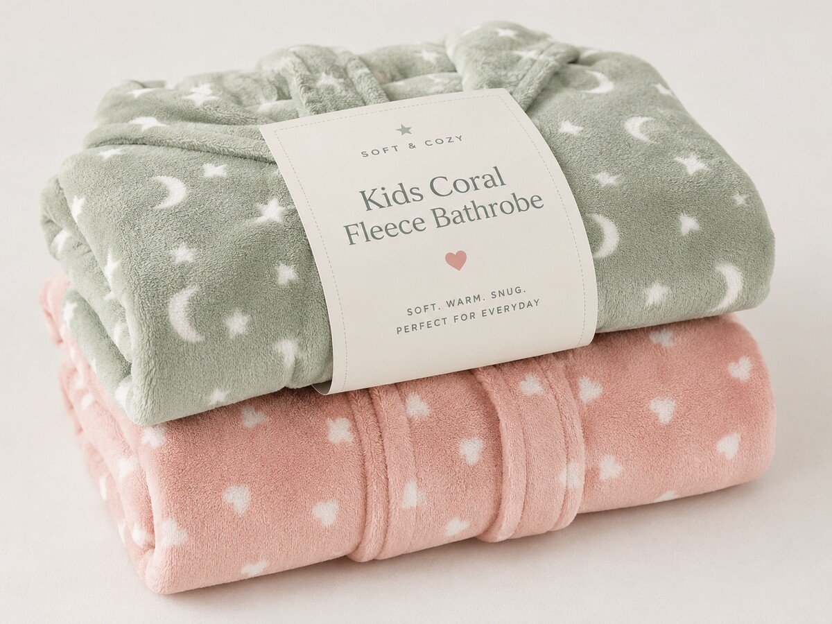 BL-23 Kids Coral Fleece Bathrobe