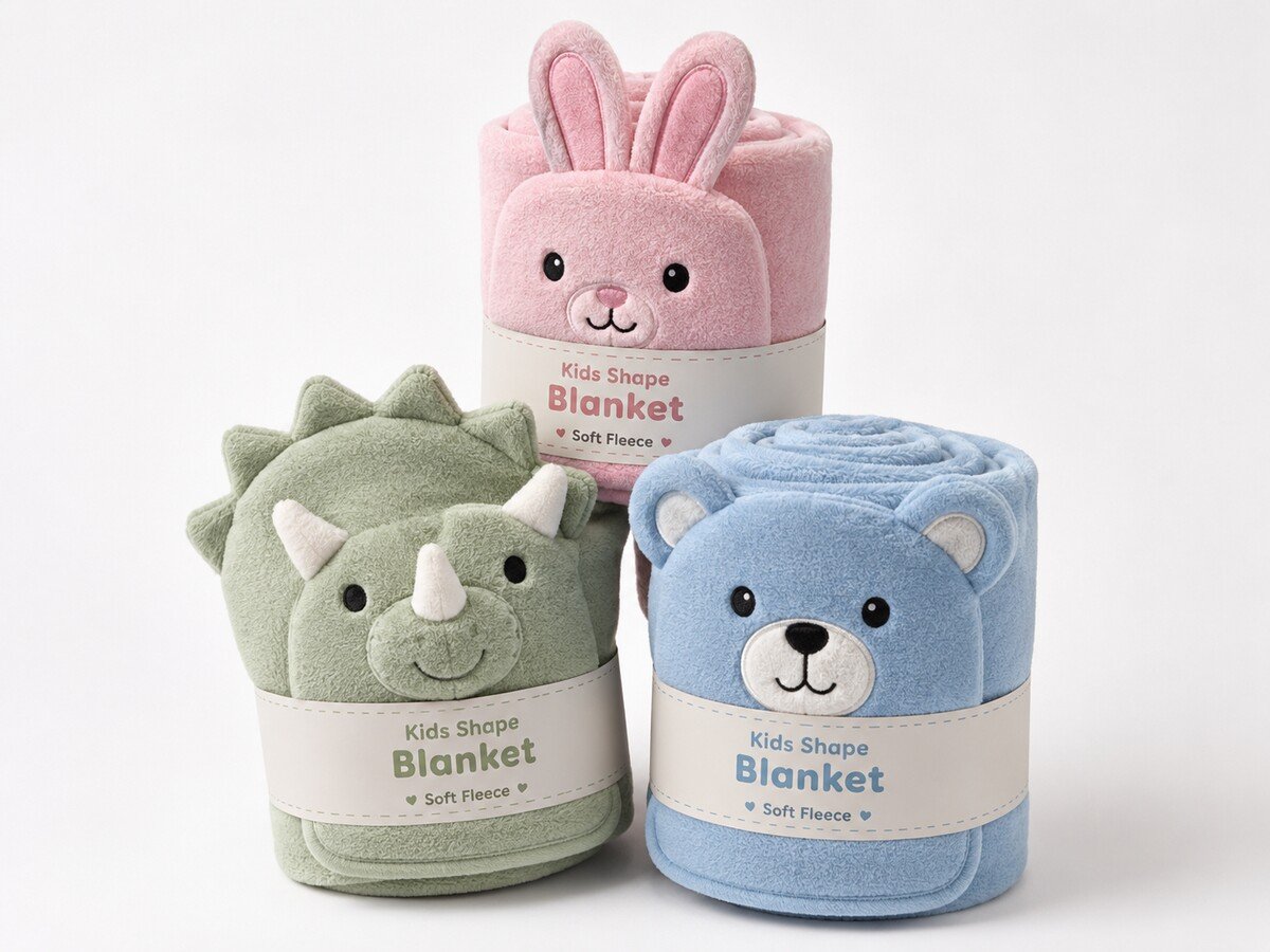 BL-30 Kids Animal Hooded Fleece Blanket