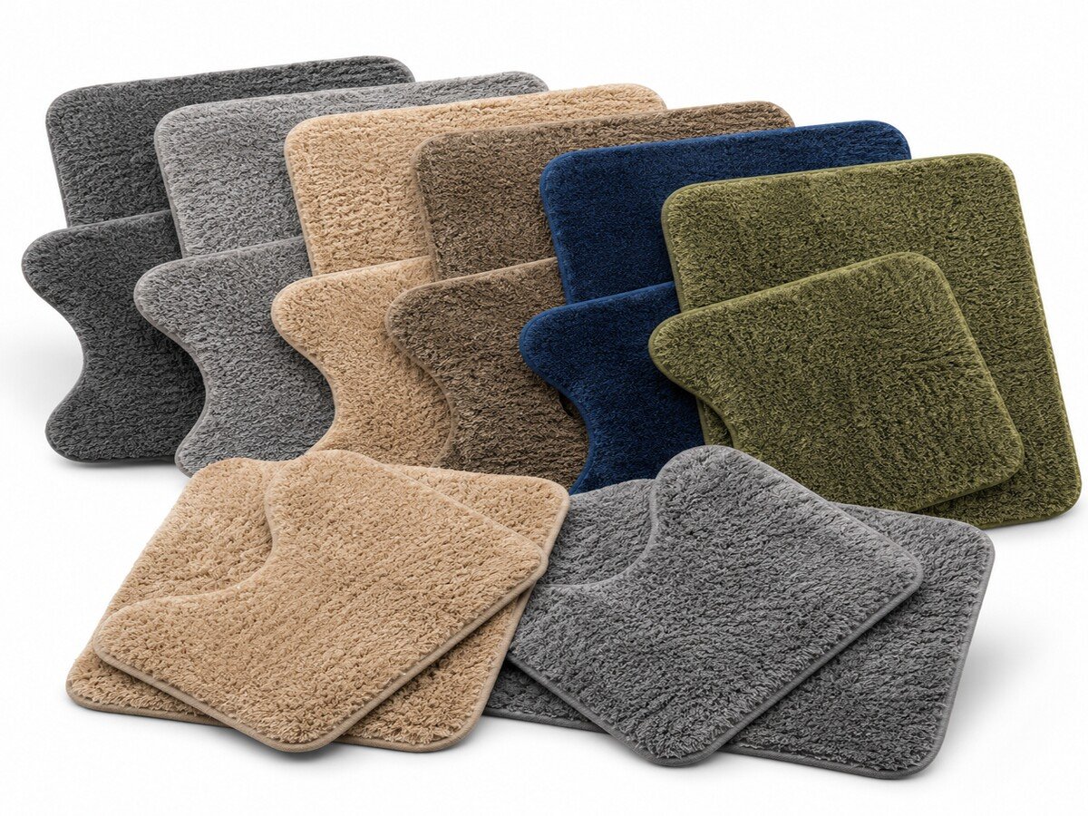 MT-05 Shaggy Microfiber Bath Mat Set