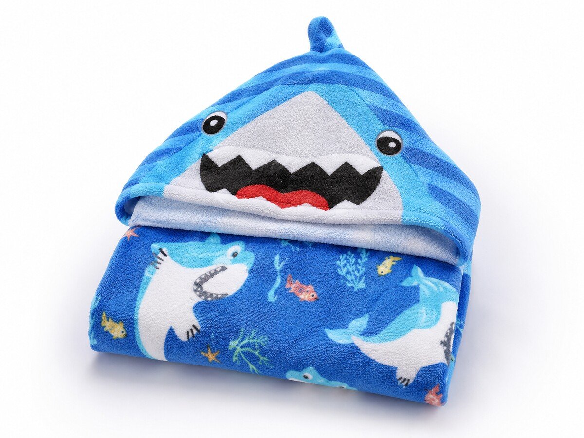 TW-05 Shark Kids Hooded Bath Towel