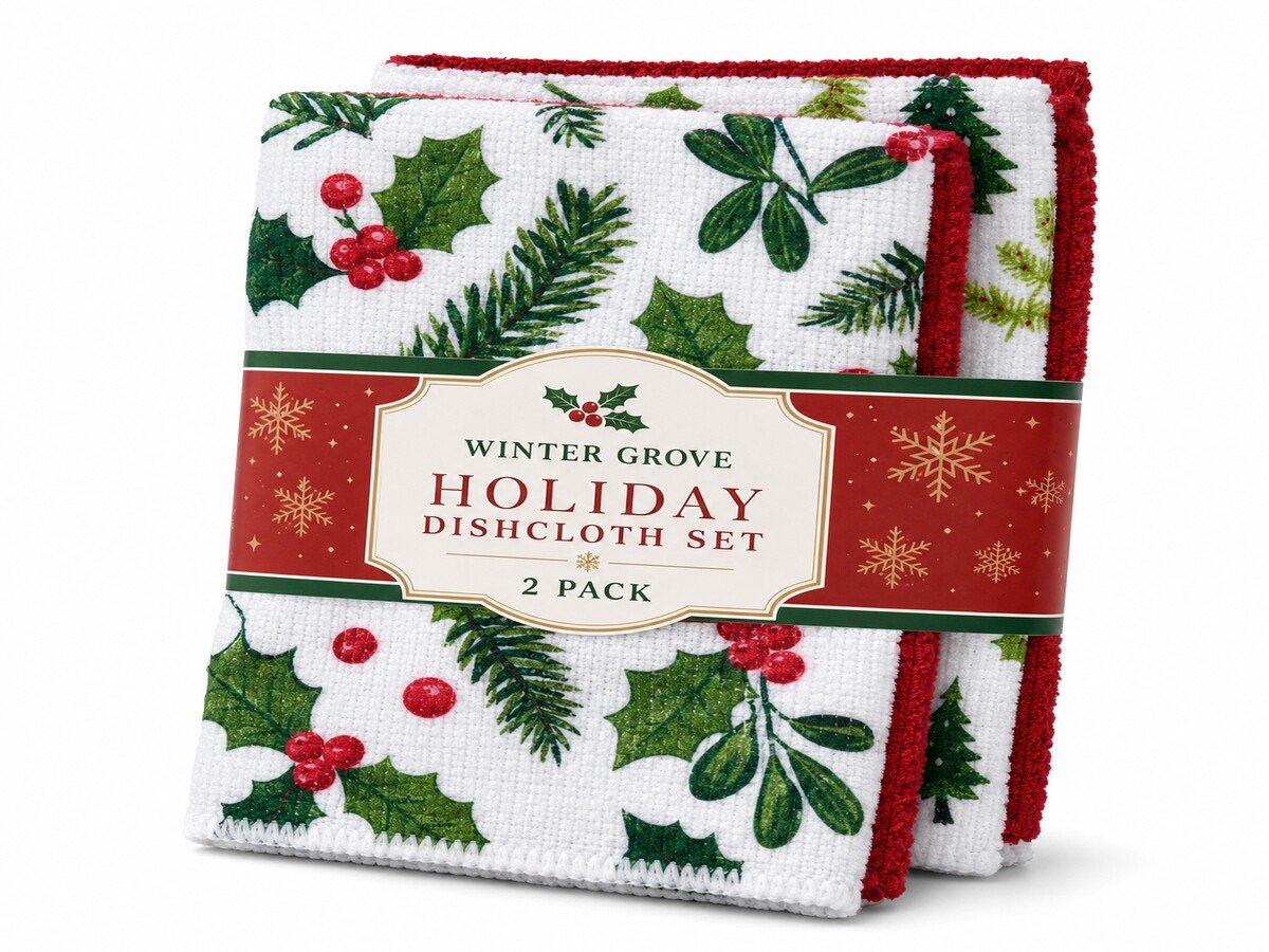 CC-06 Holiday Printed Dishcloth Set
