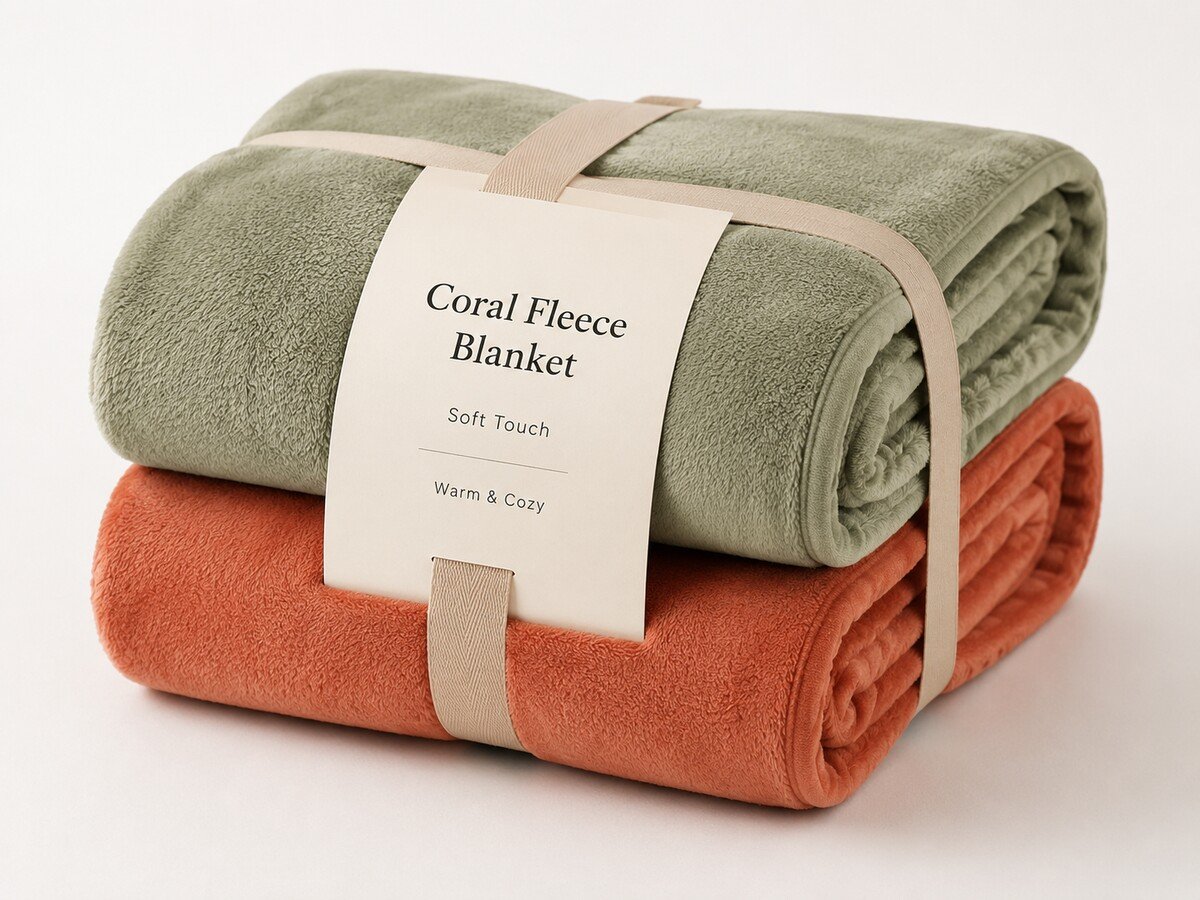 BL-06 Solid Coral Fleece Throw Blanket