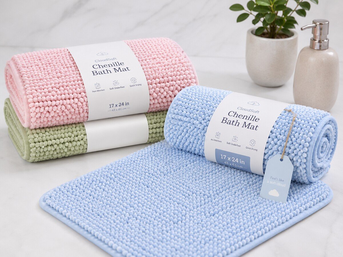 MT-21 Chenille Microfiber Bath Mat